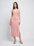 Self Contrast Strappy Linen Dress