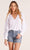Bobi Smocked Sleeve Split Neck Top