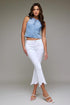 Hidden Denim Frayed Hem Crop Flare